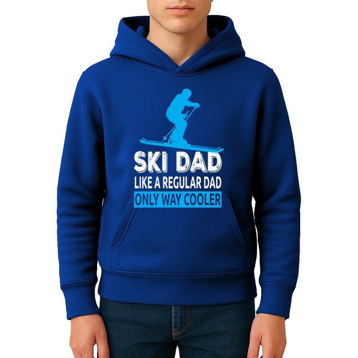 Ski Dad Like A Regular Dad Only Way Cooler Skiing Gift Kids Hoodie