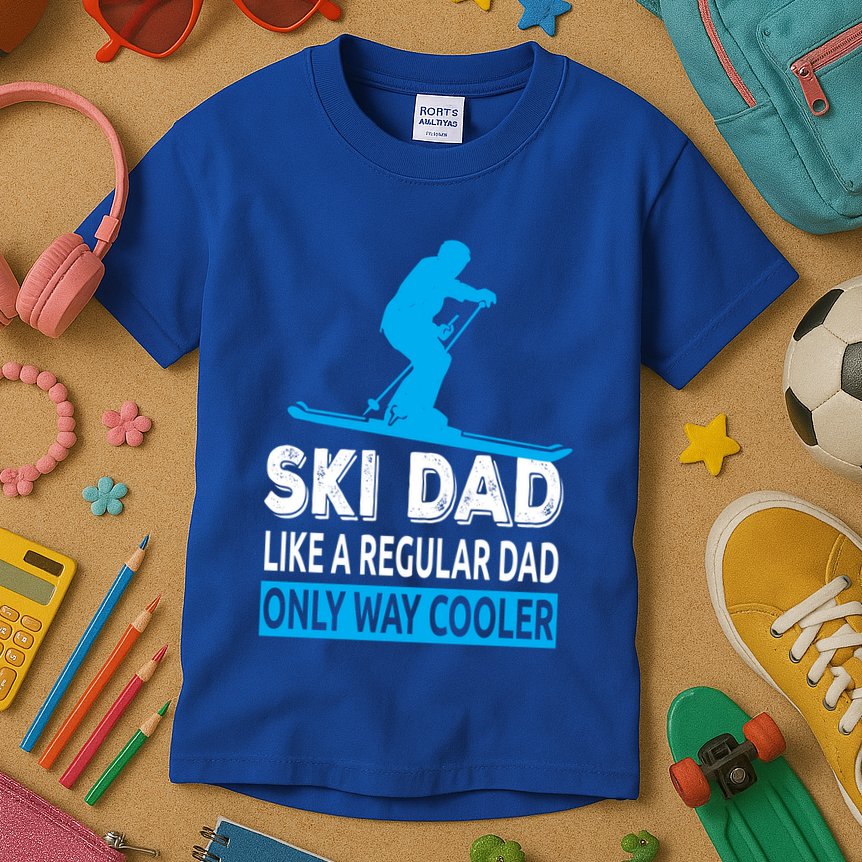 Ski Dad Like A Regular Dad Only Way Cooler Skiing Gift Kids T-Shirt