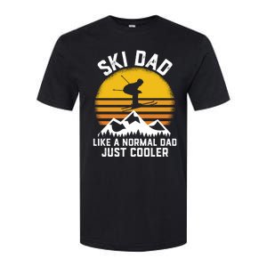 Ski Dad Like A Normal Dad Just Cooler Skiing Retro Funny Gift Softstyle CVC T-Shirt