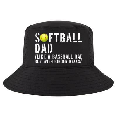 Softball Dad Like A Baseball But With Bigger Balls Fathers Cool Gift Cool Comfort Performance Bucket Hat