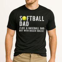 Softball Dad Like A Baseball But With Bigger Balls Fathers Cool Gift Cooling Performance Crew T-Shirt