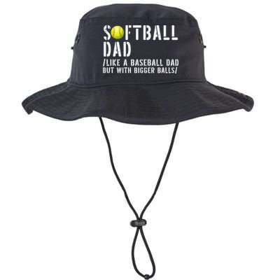 Softball Dad Like A Baseball But With Bigger Balls Fathers Cool Gift Bucket Hat
