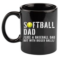 Softball Dad Like A Baseball But With Bigger Balls Fathers Cool Gift 11oz C Handle Ceramic Mug
