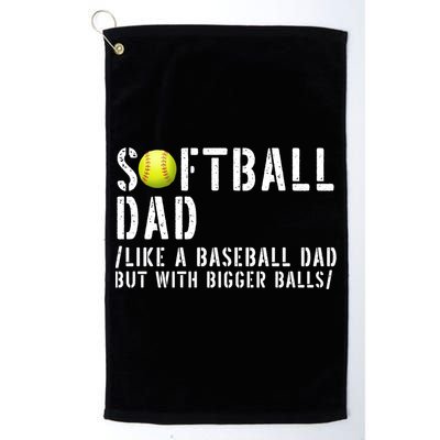 Softball Dad Like A Baseball But With Bigger Balls Fathers Cool Gift Golf Towel