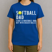 Softball Dad Like A Baseball But With Bigger Balls Fathers Cool Gift T-Shirt