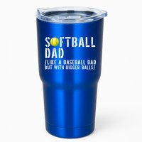 Softball Dad Like A Baseball But With Bigger Balls Fathers Cool Gift Tumbler