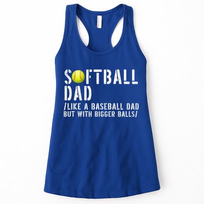 Softball Dad Like A Baseball But With Bigger Balls Fathers Cool Gift Womens Tank Top