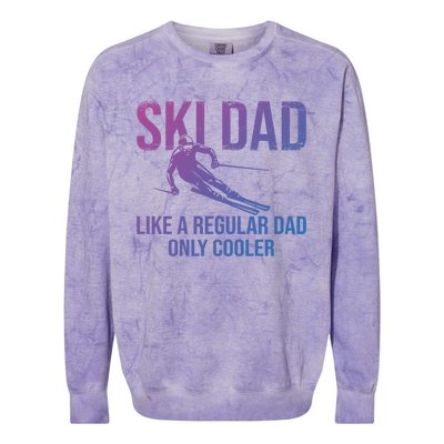 Ski Dad Like A Regular Dad Only Cooler Happy Father Day Funny Gift Colorblast Crewneck Sweatshirt