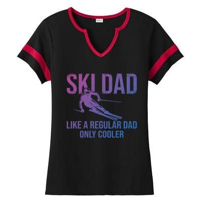 Ski Dad Like A Regular Dad Only Cooler Happy Father Day Funny Gift Ladies Halftime Notch Neck Tee