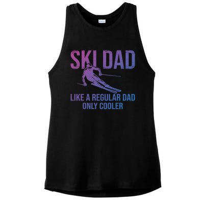 Ski Dad Like A Regular Dad Only Cooler Happy Father Day Funny Gift Ladies PosiCharge Tri-Blend Wicking Tank