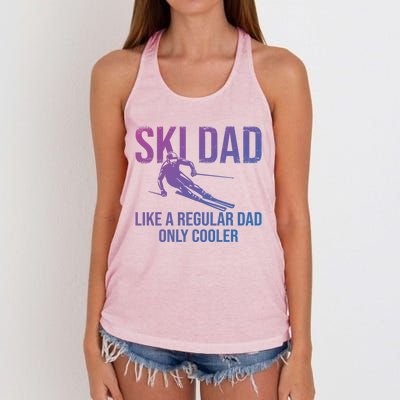 Ski Dad Like A Regular Dad Only Cooler Happy Father Day Funny Gift Women's Knotted Racerback Tank