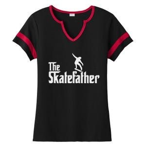 Skateboard Dad Like A Normal Dad Only Cool Father Skate Ladies Halftime Notch Neck Tee