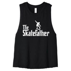 Skateboard Dad Like A Normal Dad Only Cool Father Skate Women's Racerback Cropped Tank