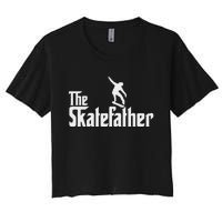 Skateboard Dad Like A Normal Dad Only Cool Father Skate Women's Crop Top Tee