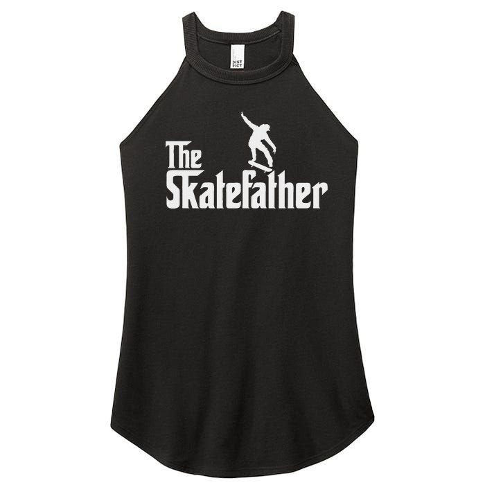 Skateboard Dad Like A Normal Dad Only Cool Father Skate Women's Perfect Tri Rocker Tank