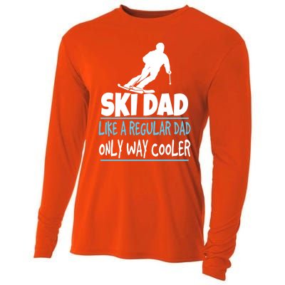 Ski Dad Like A Regular Dad Only Way Cooler Wintersport Cool Gift Cooling Performance Long Sleeve Crew