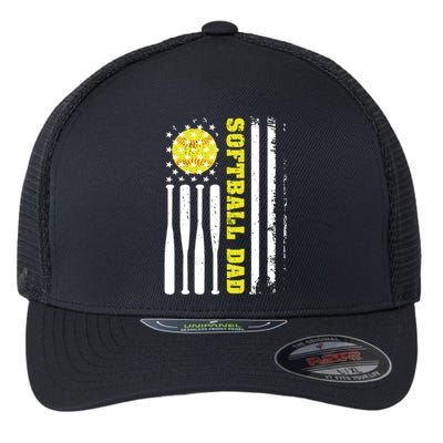 Softball Dad Like A Baseball Dad Definition On Back Flexfit Unipanel Trucker Cap