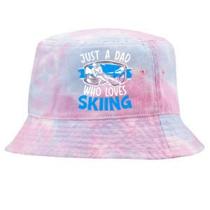 Ski Dad Loves Skiing Gift Tie-Dyed Bucket Hat