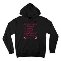 Strength Dignity Laughs Breast Cancer Awareness Gift Hoodie