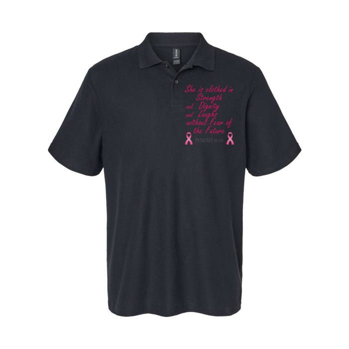 Strength Dignity Laughs Breast Cancer Awareness Gift Softstyle Adult Sport Polo