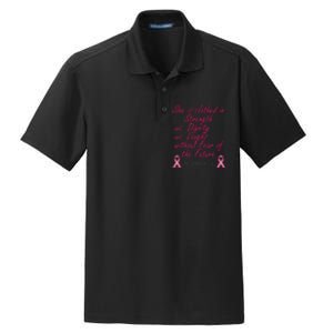 Strength Dignity Laughs Breast Cancer Awareness Gift Dry Zone Grid Polo