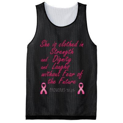 Strength Dignity Laughs Breast Cancer Awareness Gift Mesh Reversible Basketball Jersey Tank