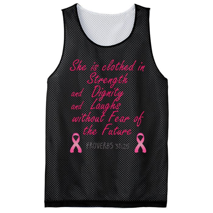 Strength Dignity Laughs Breast Cancer Awareness Gift Mesh Reversible Basketball Jersey Tank