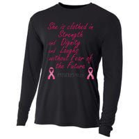 Strength Dignity Laughs Breast Cancer Awareness Gift Cooling Performance Long Sleeve Crew