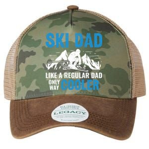 Ski Dad Like A Regular Dad Only Way Cooler Freestyle Skier Gift Legacy Tie Dye Trucker Hat