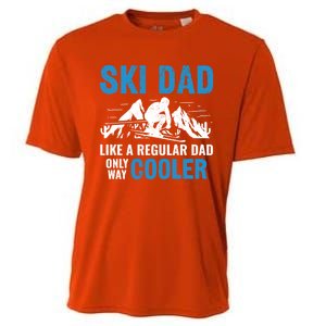 Ski Dad Like A Regular Dad Only Way Cooler Freestyle Skier Gift Cooling Performance Crew T-Shirt