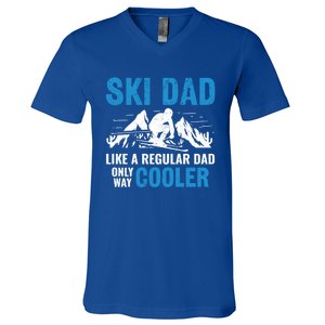 Ski Dad Like A Regular Dad Only Way Cooler Freestyle Skier Gift V-Neck T-Shirt