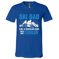 Ski Dad Like A Regular Dad Only Way Cooler Freestyle Skier Gift V-Neck T-Shirt