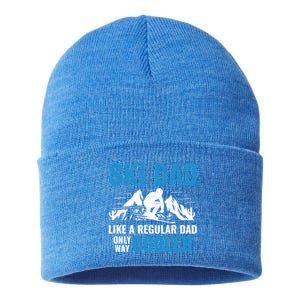 Ski Dad Like A Regular Dad Only Way Cooler Freestyle Skier Gift Sustainable Knit Beanie