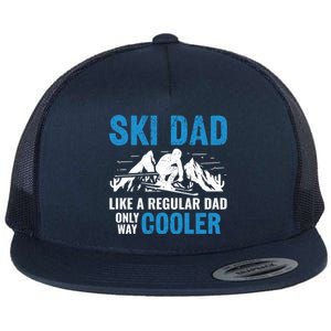 Ski Dad Like A Regular Dad Only Way Cooler Freestyle Skier Gift Flat Bill Trucker Hat