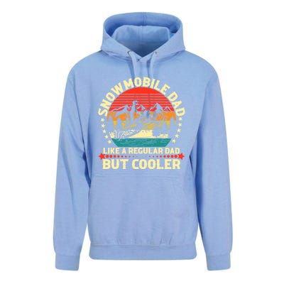 Snowmobile Dad Like A Regular But Cooler Funny Snowmobiling Cool Gift Unisex Surf Hoodie