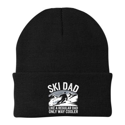 Ski Dad Like A Regular Dad Only Way Cooler Skiing Dad Gift Knit Cap Winter Beanie