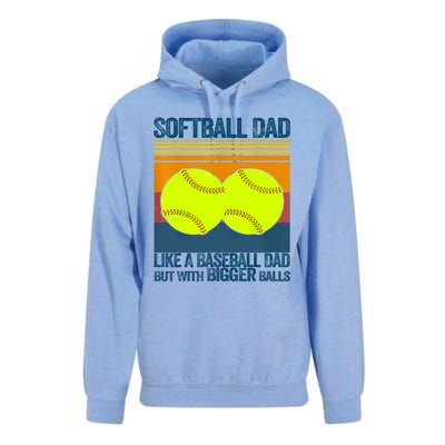 Softball Dad Like A Baseball Dad But With Bigger Balls Gifts Unisex Surf Hoodie