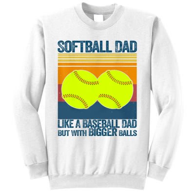 Softball Dad Like A Baseball Dad But With Bigger Balls Gifts Sweatshirt