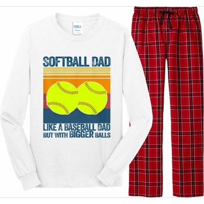 Softball Dad Like A Baseball Dad But With Bigger Balls Gifts Long Sleeve Pajama Set