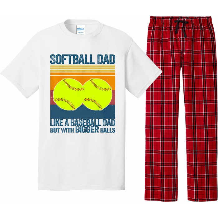 Softball Dad Like A Baseball Dad But With Bigger Balls Gifts Pajama Set