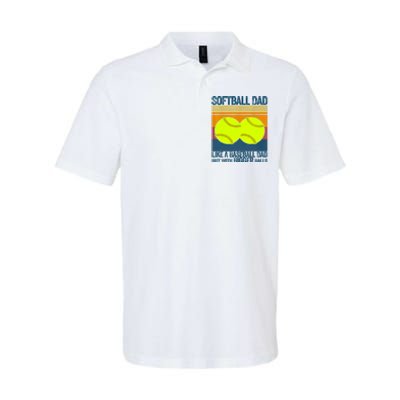 Softball Dad Like A Baseball Dad But With Bigger Balls Gifts Softstyle Adult Sport Polo