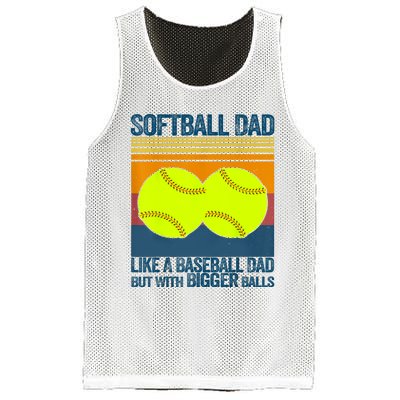 Softball Dad Like A Baseball Dad But With Bigger Balls Gifts Mesh Reversible Basketball Jersey Tank