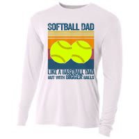 Softball Dad Like A Baseball Dad But With Bigger Balls Gifts Cooling Performance Long Sleeve Crew