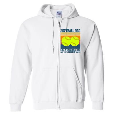 Softball Dad Like A Baseball Dad But With Bigger Balls Gifts Full Zip Hoodie