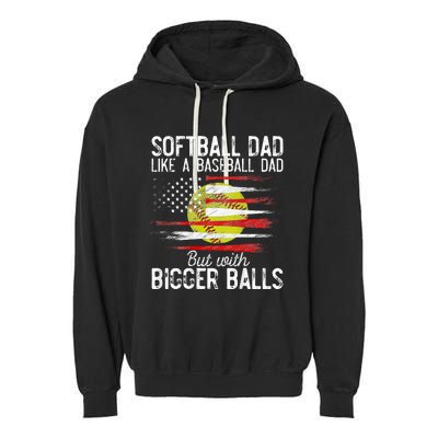 Softball Dad Like A Baseball Dad Definition Garment-Dyed Fleece Hoodie