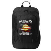 Softball Dad Like A Baseball Dad Definition City Backpack