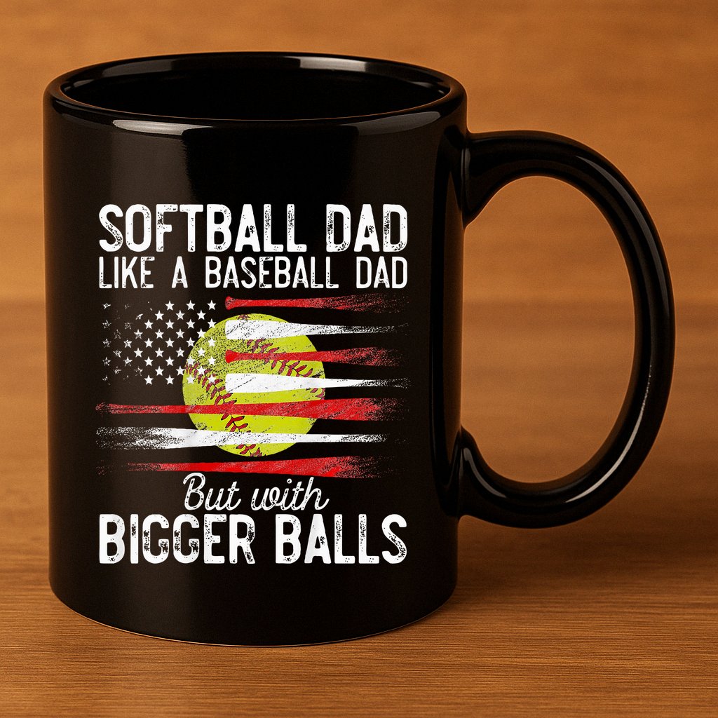 Softball Dad Like A Baseball Dad Definition 11oz C Handle Ceramic Mug
