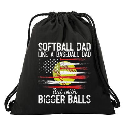 Softball Dad Like A Baseball Dad Definition Drawstring Bag