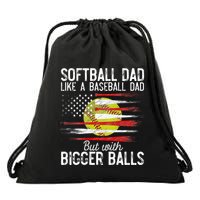 Softball Dad Like A Baseball Dad Definition Drawstring Bag