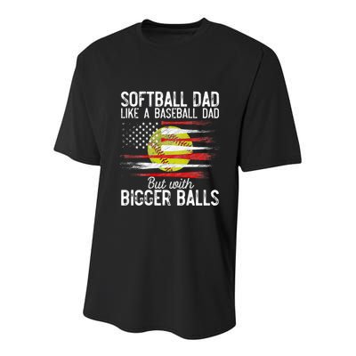 Softball Dad Like A Baseball Dad Definition Youth Performance Sprint T-Shirt